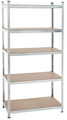 ESTEXO Steckregal Lagerregal 21 Modelle wählbar Schwerlastregal Regal Kellerregal Werkstattregal Werkbank Garagenregal (Verzinkt / 200x100x50cm / 875kg)