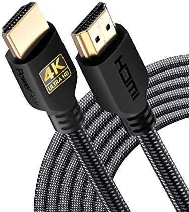 PowerBear 4K HDMI Kabel 6m | 18Gbps Hochgeschwindigkeit HDMI Kabel, geflochtenes Nylon & Goldstecker, 4K @ 60Hz, Ultra HD, 2K, 1080P, ARC & CL3 zertifiziert | für Laptop, Monitor, PS5, PS4 & mehr