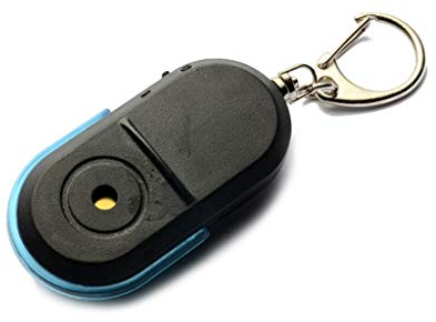 Ocobudbxw Wireless Key Chain Anti-Lost Alarm Key Finder Locator Whistle Sound LED Light Key Chain