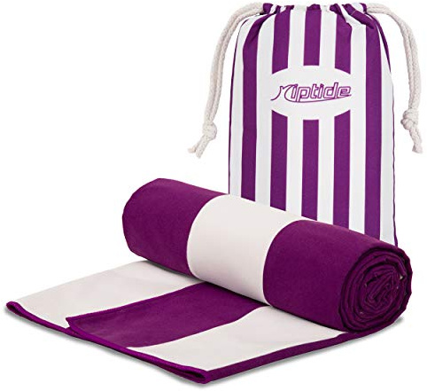 riptide Strandhandtuch XXL - Mikrofaser Badetücher Set, gestreift I Microfaser Travel Strandtücher, Reisehandtücher mit Tasche I für Erwachsene und Kinder