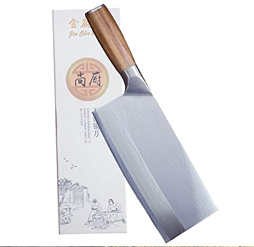 DZCP Coltello da Cucina Kitchena Cinese Coltello da Cucina 4Cr13 Cleaver ad Alto tenore di Carbonio Durable Chef Affettatura Coltello Tagliere Ultra Sharp Blade Blade Colore Legno Maniglia coltelli