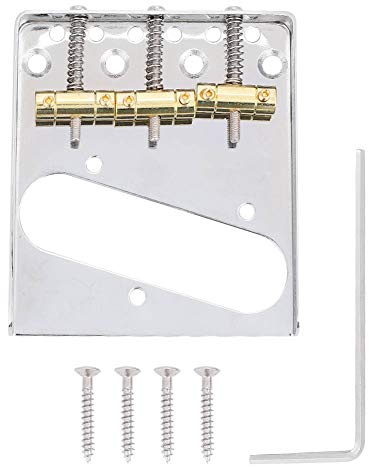 Tomotato Telecaster Gitarren Steg Bridge 52mm 3 Sattel Telecaster Steg Metall 6 Saiten Gitarrensteg für E-Gitarren Ersatzteile