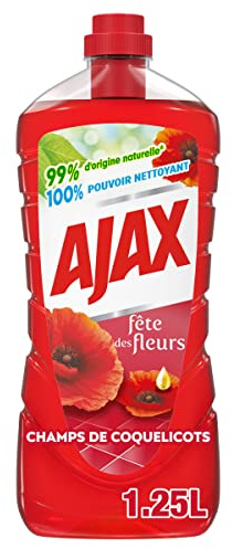 AJAX - Blumenfest Mohnfelder – Haushaltsreiniger für Boden & verschiedene Oberflächen – ohne Ausspülen – 1,25 l