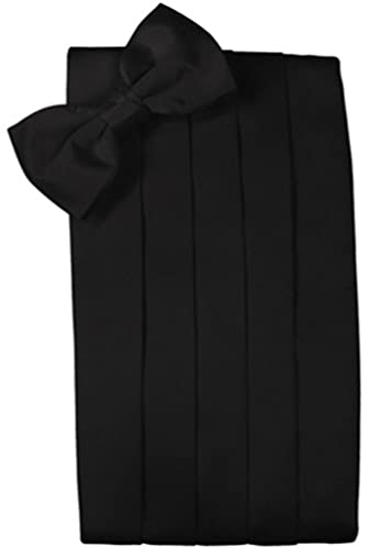 EZ Tuxedo Kummerbund und Fliege, Seide, Schwarz, One Size, Herren, Erwachsene Männer, Business, Formal
