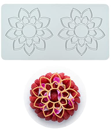 XiaoShenLu Kuchen-Spitzen-Form, Silikon-Spitzen-Fondant-Formen, Zuckerhandwerk-Abdruckform, essbarer Kuchen, molekulare Küche, Dekoration, 2 Löcher Blume