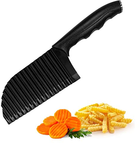 AIBAOBAO Wellenschneider, Edelstahl Crinkle Chip Cutter Kartoffelschneider Schneidenwerkzeug, Kartoffelschneider, Riffelmesser, Wellenmesser für Gemüse, Pommesschneider für Pommes Frites