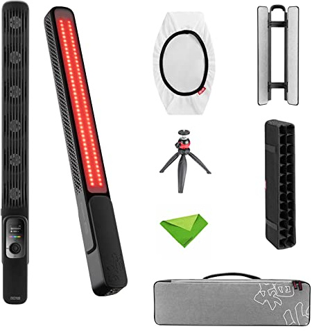 Zhiyun F100 Light Wand RGB LED Video Light 100W 20708 Lux 2700K-6200K 6FX Light Effects CRI?96 TLCI?97 Support Fast Charging Light Stick for YouTube, TikTok,Game Streaming (Zhiyun F100 Schwarz)