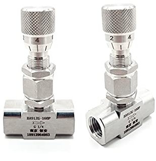 ZSBLXHHJD Kugelhahn 1/8 1/4 3/8 1/2 BSP NPT Interner Gewindemembran 304 Edelstahl-Abschneide-Nadelventil-Fluss (Size : 1/4, Color : BSPP)