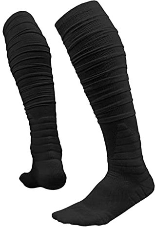 Valcatch Scrunch Fußballsocken Extra Lange gepolsterte Sportsocken für Männer Jungen Sportliche Kompressionsstrümpfe Knielange Schlauchsocken