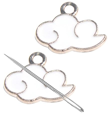 2 Stück Wolke Nadel Minders Magnet Nadel Nanny Nadel Pins Halter Nähen Kreuzstich Stickerei Zubehör Weiß