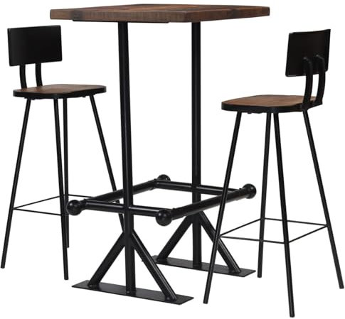 BaraSh Bar-Set 3-TLG. Altholz Massiv Tresen Bar Theke KüChenbar Kitchen Table