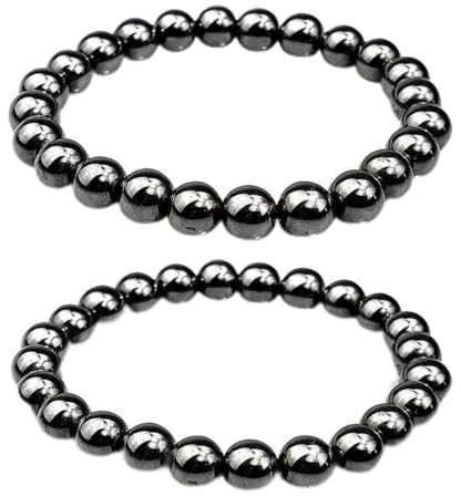 EUMENIDES Magnetarmband für Damen und Männer, Hämatit-Armbänder, 2 Stück, antistatisches Armband, (8MM-2pcs)