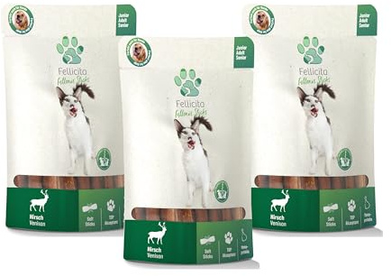 Fellicita Fellonis Katzensnacks Sticks Hirsch, softe Kaustangen, 3 x 50g