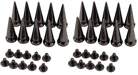 BULINO Puntine for mobili, puntine Puntina da Disegno 20 Set Cono da 25 mm Vite Posteriore Borchie in Metallo Borse Rivetti for Lavorazione della Pelle Nero Elementi di Fissaggio usuali e pratici