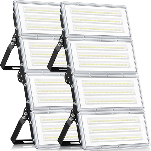 YIQIBRO Projecteur LED Extérieur 400W 2 Pièce, 4 en 1 40000LM 6500K Spot LED Extérieur mit Transformateur, IP67 Étanche Éclairage de Sécurité pour Jardin, Terrasse, Garage, Usine, Sites Sportifs
