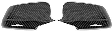 2 Stück Rückspiegelabdeckung 51167216369, ABS-Rückspiegelkappe, Kohlefaser-Stil, farbecht und robust, compatible for F10 F11 Pre LCI 2011 bis 2013