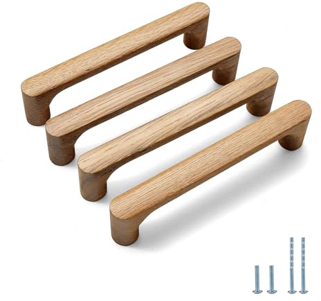 Evionlin Burlywood Schubladengriffe aus Holz, rund, 12,7 cm, 6 Stück, für Schränke, Küchenschränke, Schubladen, Schranktüren