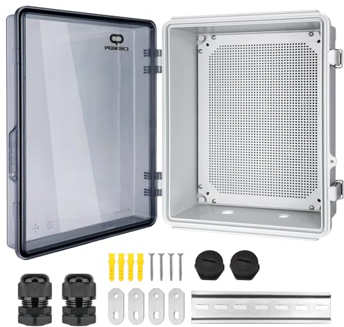 CHENGPI Wasserdichter Verteilerkasten für den Außenbereich,IP66 Abzweigkasten ABS Elektrisches Anschlusskästen,DIY Kunststoff Fall Verdrahtungs Schalter Box 330×430×180MM