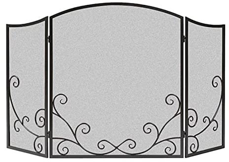 Kaminschutzgitter, Funkenschutz, schwarz, einfaches Kaminzubehör, Sicherheit für Wohnzimmer, Kinderzimmer, offenes Feuer, hochwertiger klassischer Kaminständer (Größe: 90 cm (35 7/16 Zoll)) (80 cm