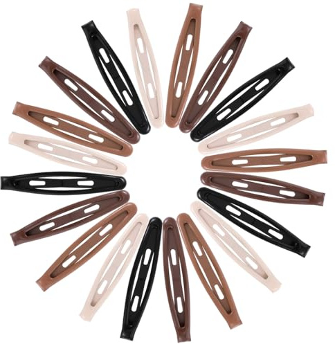 Qianyu Lot de 20 barrettes à cheveux en métal pour femme - Mélange de couleurs - 6,9 cm - Épingles à cheveux plates - Côté ovale - Antidérapantes - Accessoires pour cheveux fins et longs - Pour Noël
