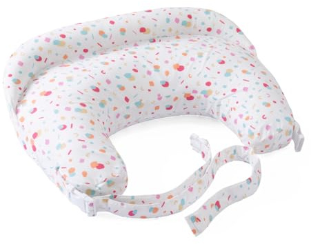 Boppy Coussin d'allaitement Deluxe pour Bébés 0+ Mois, Forme Ergonomique, Coussin Enfant et Nid Bébé pour l'allaitement et Le Biberon, Rembourrage Complet, Amovible et Lavable en Machine
