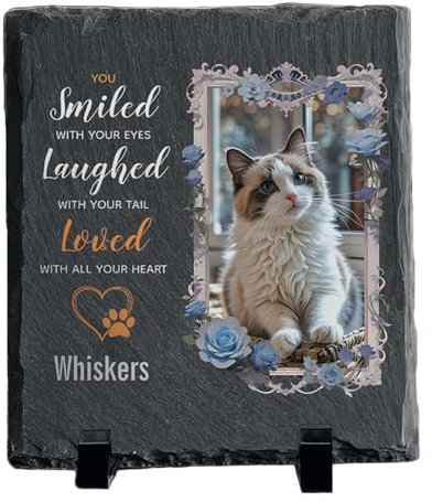 MOMGEGE Personalisierter Gedenkstein für Haustiere, Grabstein oder Garten Andenken für den Verlust eines Haustieres, zur Ehrung von Hunden, Katzen und geliebten Haustieren (K, 15 * 15cm)