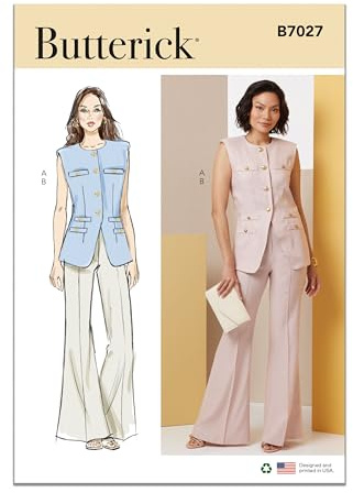 BUTTERICK Sewing Pattern B7027K5 Misses' Vest and Trousers K5 (8-10-12-14-16)