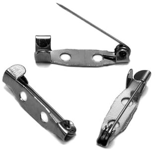 Blausky 50 Stück Safety Pin,Brosche-Pins mit Löchern Anstecknadel Brosche-Pins mit Löchern aus Eisen Broschennadeln Sicherheitsnadeln für Abzeichen,Corsagen,Schmuck,Handarbeiten,Schwarz,15mm