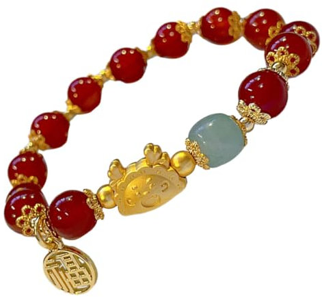 2024 Année de Dragon Red String, 2024 Bracelets du Nouvel an Chinois Chinois Zodiac Animal Charm Dragon Ajustement Fengshi Dragon pour Le Nouvel an
