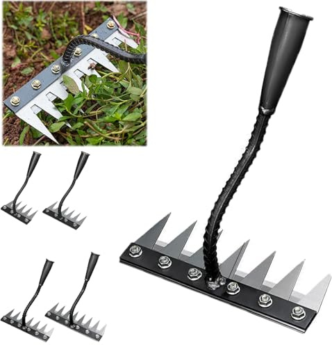 Garten Unkrautrechen, Weeding-Rake, Unkrautrechen Aus Manganstahl, Garden Harke 5/6/7/8 Zinken, Multifunktional Gartengeräte Für Jäten, Lockern, Säen (7 Zähne)
