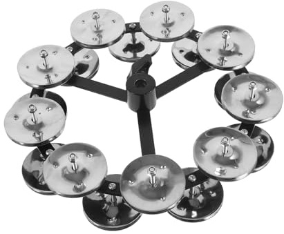 Toddmomy Pandereta para Batería, Aleación de Aluminio y ABS Hihat de Platillos de Doble Hilera Mejora el Ritmo en Actuaciones y Géneros Populares