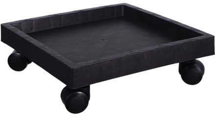 BAZEITFLOW Plateau à Roulette pour Plante Carré en Plastique avec Roues Robustes, Support à Plantes à roulettes pour Intérieur et Patio, Base Épaisse pour Pot de Fleurs