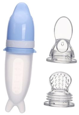 BESTonZON Silikon-fütterungslöffel Mit Standfuß Für Babyflasche Flexibler Quetschflaschenlöffel Und Schnuller Zur Zahngeduld Auslaufsichere Skalierung Für Präzise Dosierung