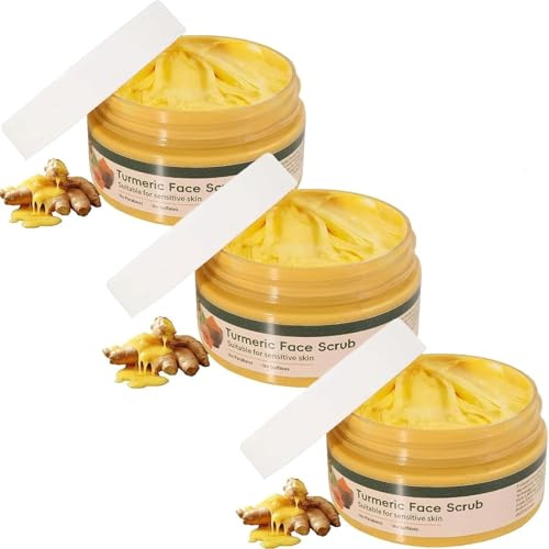 Gesichtspeeling für Gesicht und Körper, Kurkuma-Peeling-Creme, reduziert stumpfe Haut und entfernt Mitesser, für alle Hauttypen geeignet