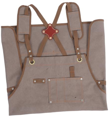HOMSFOU Delantal de con Ajustables para Jardinería y Carpintería Unisex Delantal de Trabajo Multifuncional para Cocina Taller y Jardín Diseño Cruzado para Profesionales y Aficionados