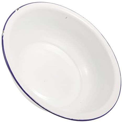 Cuenco Esmaltado para Remojar los Pies 32cm, Blanco, Vintage | Bañera Galvanizada, Lavabo Esmaltado, Baño y Cocina, Fácil de Limpiar, Superficie Lisa