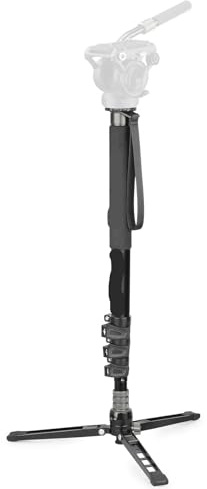 Compatibile con fotocamera DSLR, kit monopiede video con testa fluida e supporto telescopico, supporto monopiede da viaggio(Only tripod)