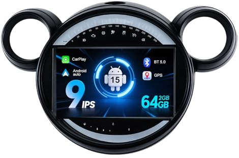 ISONDA 2G+64G Android 15 bilradio för BMW Mini Cooper Countryman R60 2010-2016 med Carplay Android Auto DSP 9-tums pekskärm - spegellänk GPS WiFi BT FM/RDS SWC kamera
