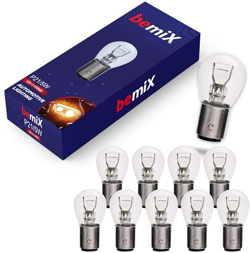 bemiX 10x P21/5W 12V 21/5W BAY15d Glühlampe – Auto Glühbirne für Bremslicht, Rücklicht, Schlusslicht – Kugellampe für PKW, Motorrad, Anhänger – Kfz Autolampe Ersatzbirne