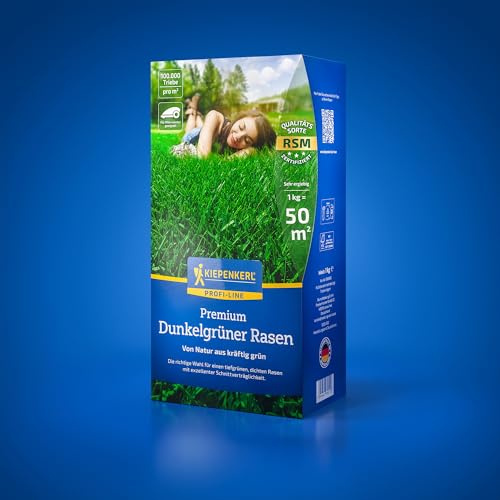 Kiepenkerl Qualitätsrasen Dark Green 1089012, Rasensaat | Tiefgrün, hohe Belastbarkeit, Grassamen