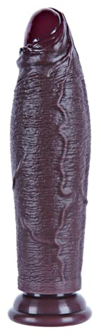 Godemiché non circoncis pour débutants de 17 cm, diamètre 4,6 cm, petit godemiché noir réaliste, silicone double densité, avec ventouse, pour hommes et femmes, godemiché anal large, sextoy réaliste