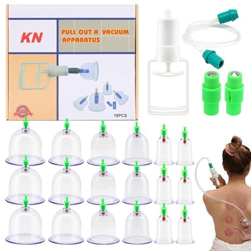 HASAIKA® Schröpfen Set, Schröpfgläser mit Vakuumpumpe, Schröpfen und Schröpftherapie, Linderung von Muskelschmerzen, ganzheitliche Selbstpflege