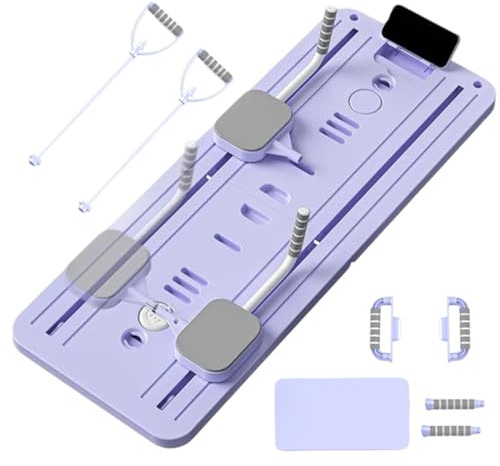 Pilates Reformer Board - Multifunktionales Pilates Set Klappbar mit Widerstandsbändern | Fitnessgerät für Zuhause Ganzkörpertraining, Bauch Beine Po & Core Trainer, Inkl. Liegestützgriffe