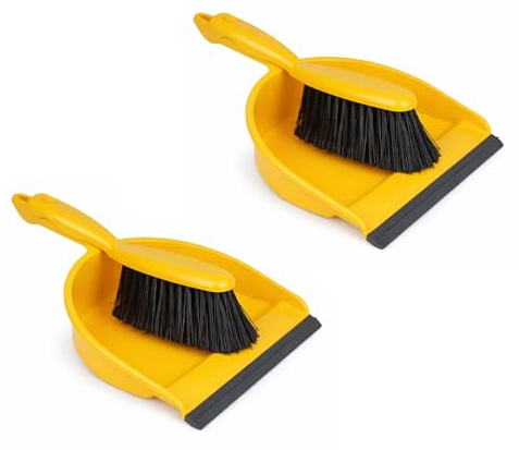 Dustpan and Brush Set 2 Pack, Portable Cleaning Kit, Home Kitchen Office