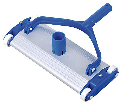 Limpiafondos Aluminio Piscinas - Fijación Clip - Cepillos de nylon - 4 ruedas - 45 cm Dpool