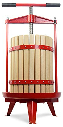 SQUEEZE master Obst-Weinweinpresse – massiver Holzkorb – 12 Liter Griff – stabiler, Apfeltrauben-Zerkleinerer für Saft, Küche