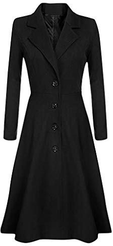 Manteau Femme Grand Taille Hiver Chaud Long Elegant Trench Coat Manche Longues Mode Pas Cher Veste Fille en Laine Duffle Trench Coat