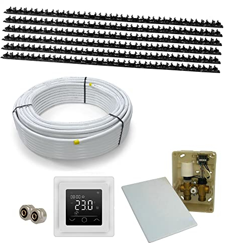 HoWaTech CLAMP Warmwasser Flächenheizung Komplettset E-Regelbox Mobile, Heizfläche:10.00m²