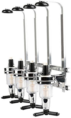 4 Flaschen Getränkeportionierer Bar Butler Wand Flaschenhalter Saft Getränkespender für Cocktail, Bar und Gastro-Gewerbe, 15oz (4 Flaschen)