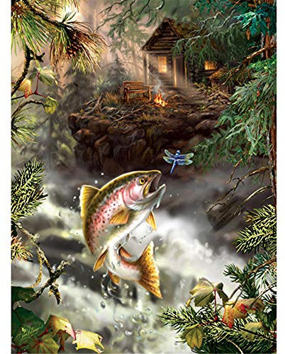 Puzzle 2000 Teile, Springender Fisch Puzzle Erwachsene 2000 Teile, Impossible Puzzle, Puzzle Kinder Mädchen, Geschicklichkeitsspiel für die ganze Familie, Puzzle Erwachsene 2000 Teile-39.17x27.75 Zol